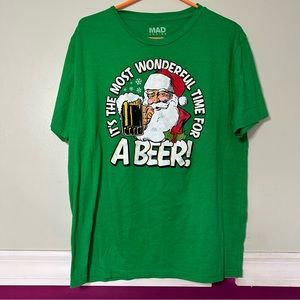 Time for a Beer Santa Tshirt XL